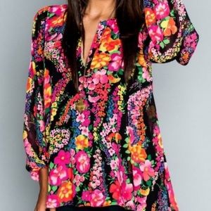 Show Me Your Mumu Jamie Tunic Fluorescent Floral Size S